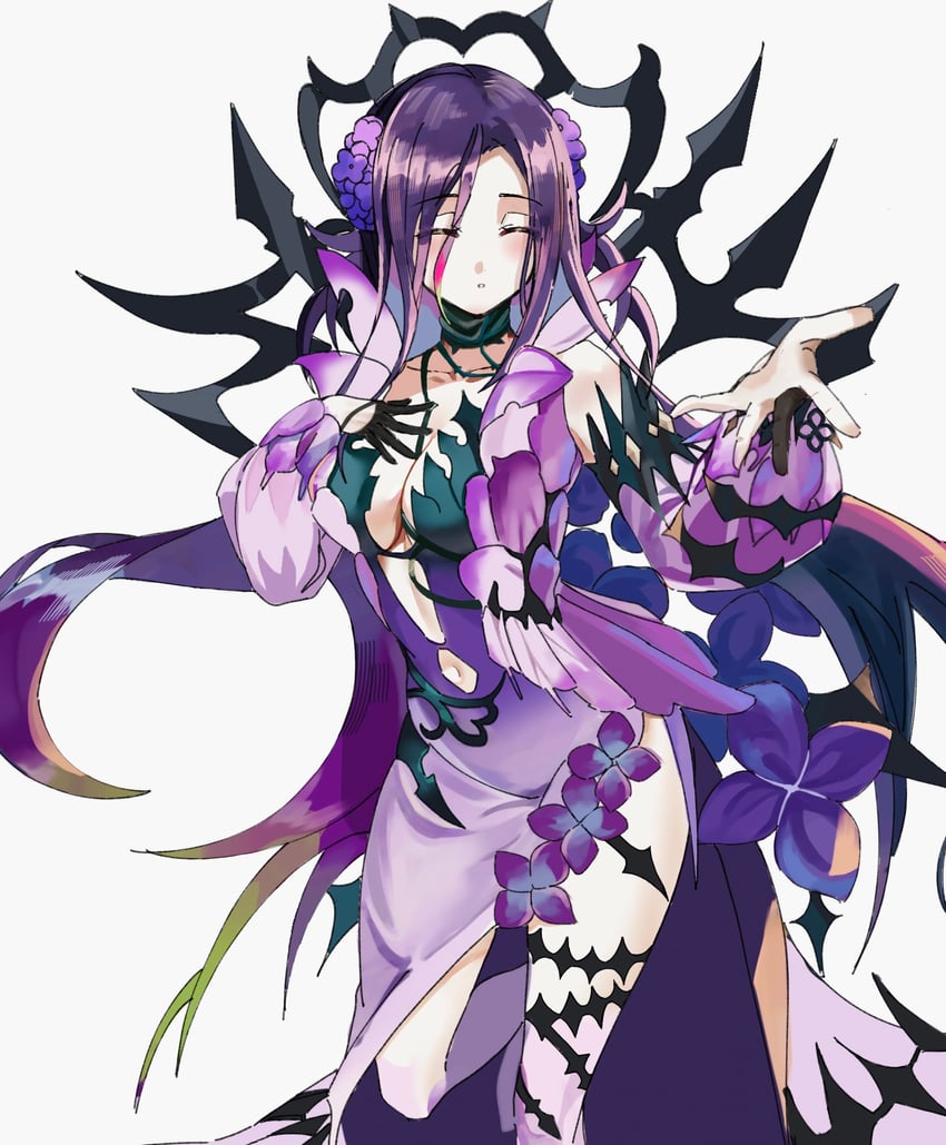 格林笔记、lilac fairy (grimms notes) 1名女孩 黑色手套 乳房 闭眼 服装镂空