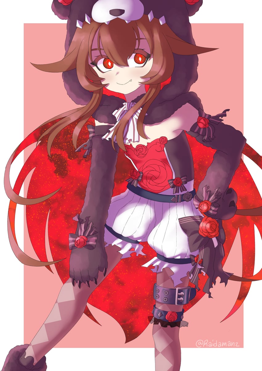格林笔记、shadow red rose (grimms notes) 1名女孩 灯笼裤 边框 亮瞳 棕发