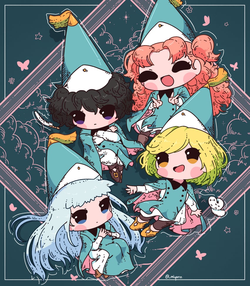 魔法帽的小工坊、阿格特·阿克拉姆 (尖帽子的魔法工坊)、刷子伙伴 4个女孩 :D 微笑 作者名 黑发