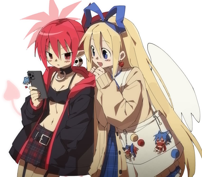 魔界战记、魔界战记、艾多娜 (魔界战记) 2名女孩 替换服装 天使翅膀 包 包包挂饰