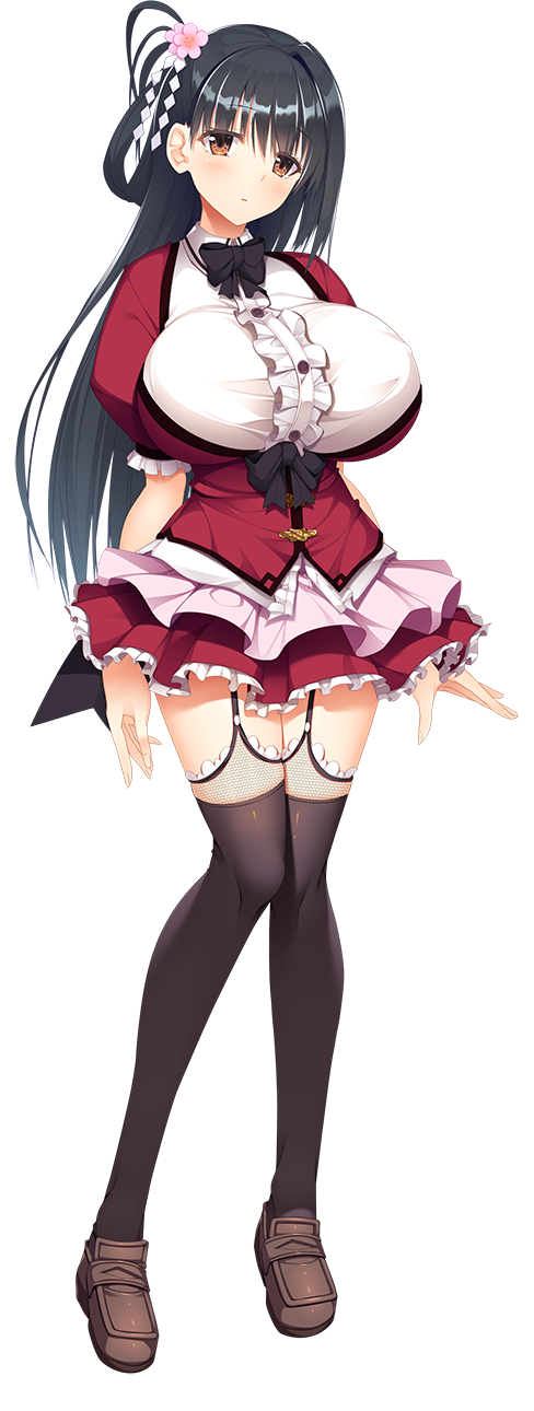 女主角是朋友吗？是恋人吗？还是床伴吗？第二部、ryuugasaki hinano 1名女孩 黑发 脸红 乳房 棕眼睛
