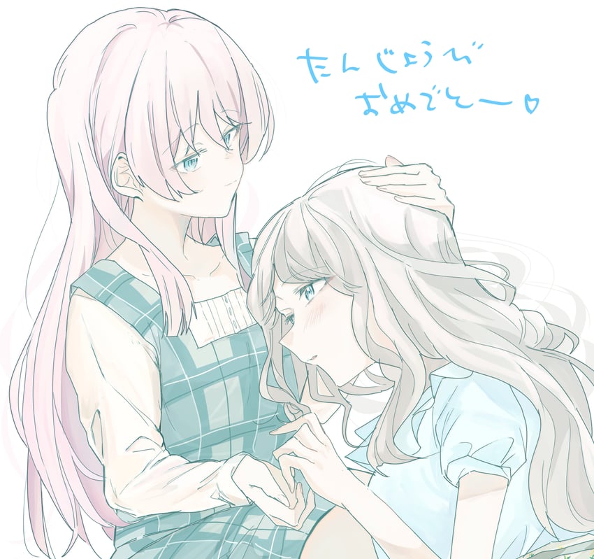 BanG Dream!、Bang Dream! It's MyGO!!!!!、千早爱音 2名女孩 蓝眼 蓝色衬衫 棕发 连衣裙