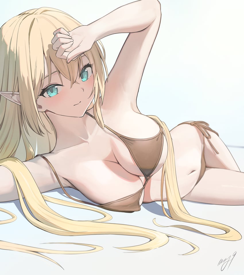 原创 1名女孩 水色瞳 举手 腋下 作者名