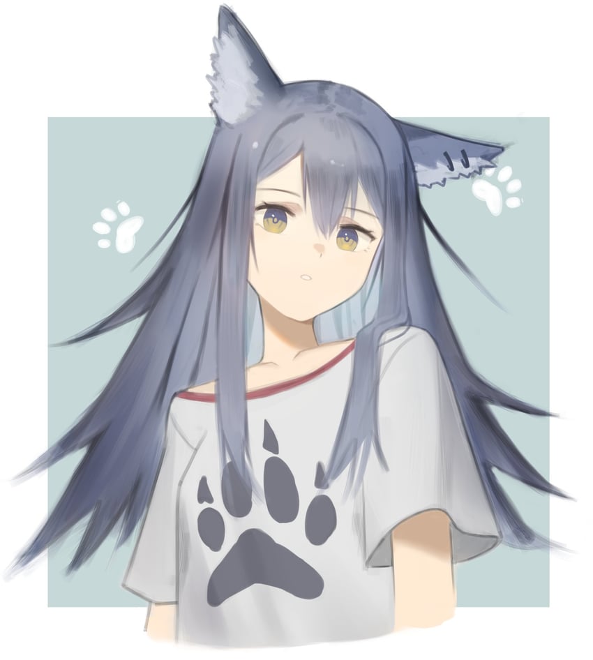明日方舟、德克萨斯 (明日方舟) 1名女孩 惊讶 替换服装 兽耳穿孔 兽耳