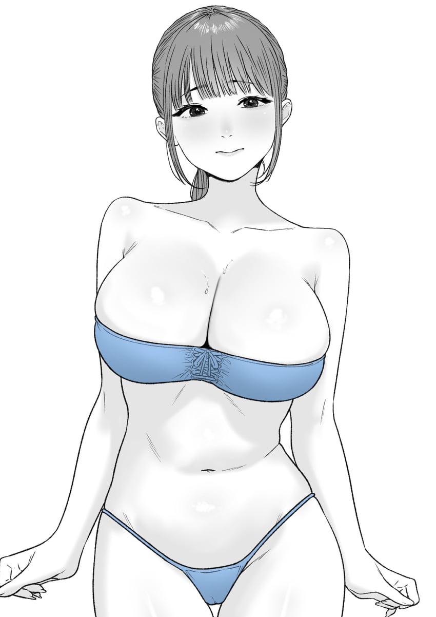 原创 1名女孩 比基尼 蓝色比基尼 乳房 乳沟