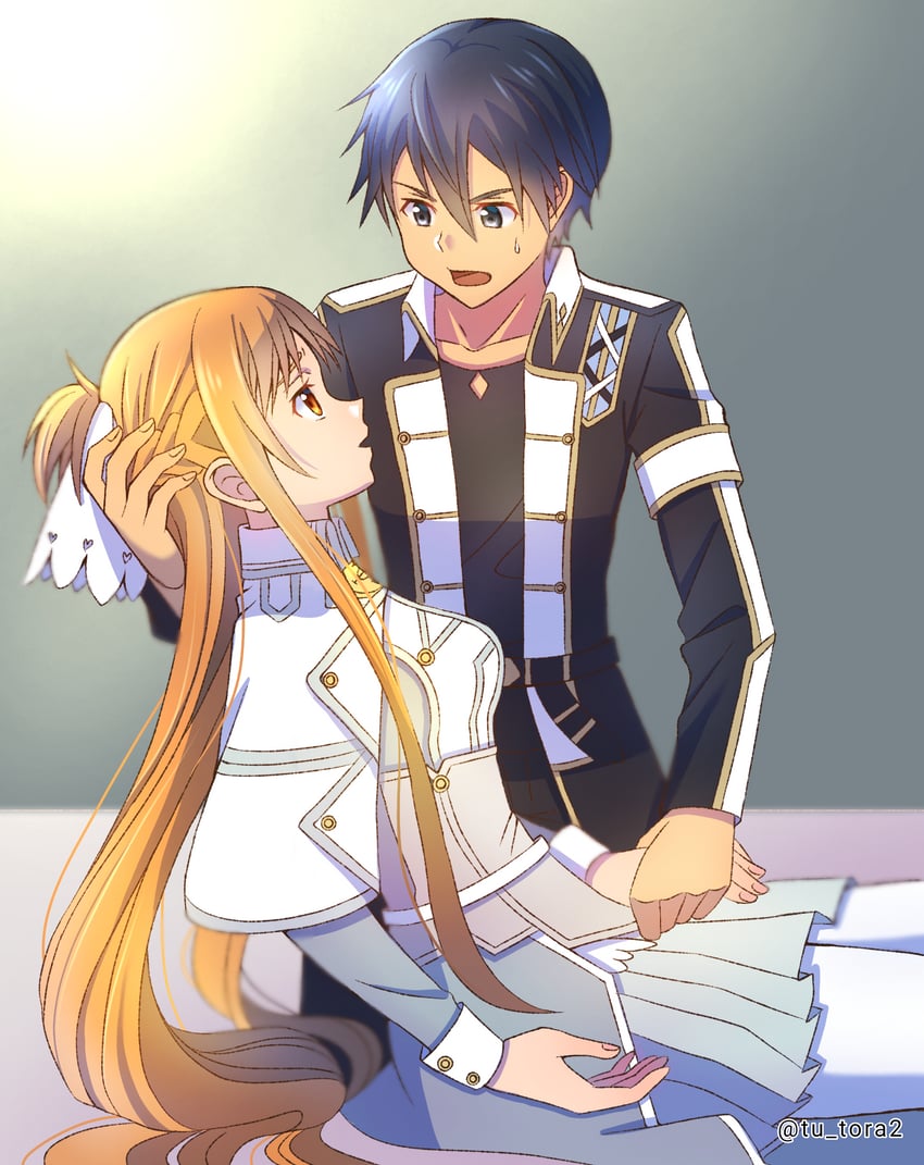刀剑神域、刀剑神域：Alicization、刀剑神域：摇篮月篇 1名男孩 1名女孩 作者名 黑发 黑色夹克