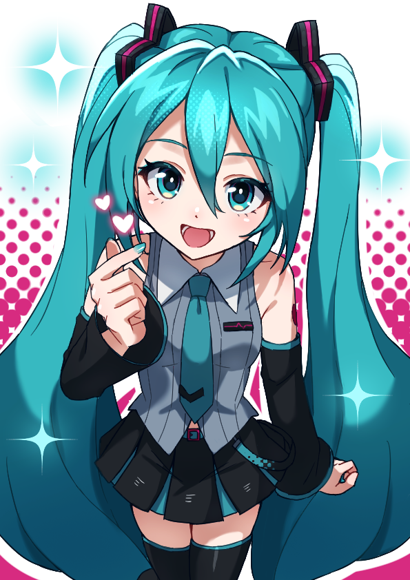 VOCALOID、初音未来、初音未来 (Vocaloid6) 1名女孩 水色瞳 水色发 水蓝色指甲 水蓝色领带