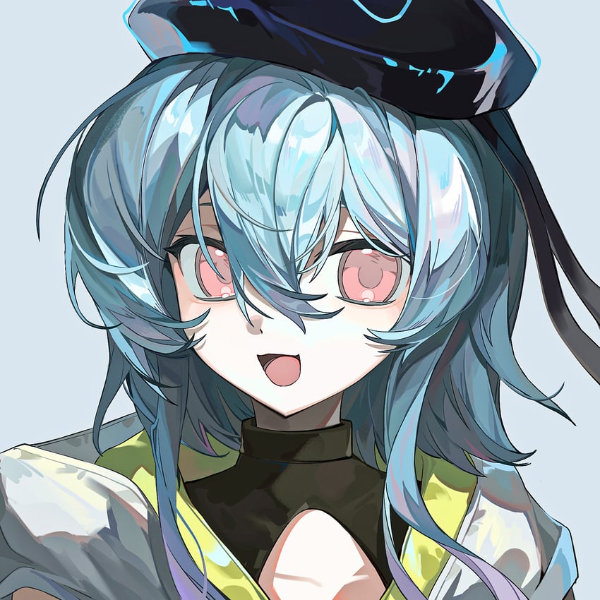 明日方舟、水月 (明日方舟) 1名男孩 :D 贝雷帽 蓝发 蓝帽子