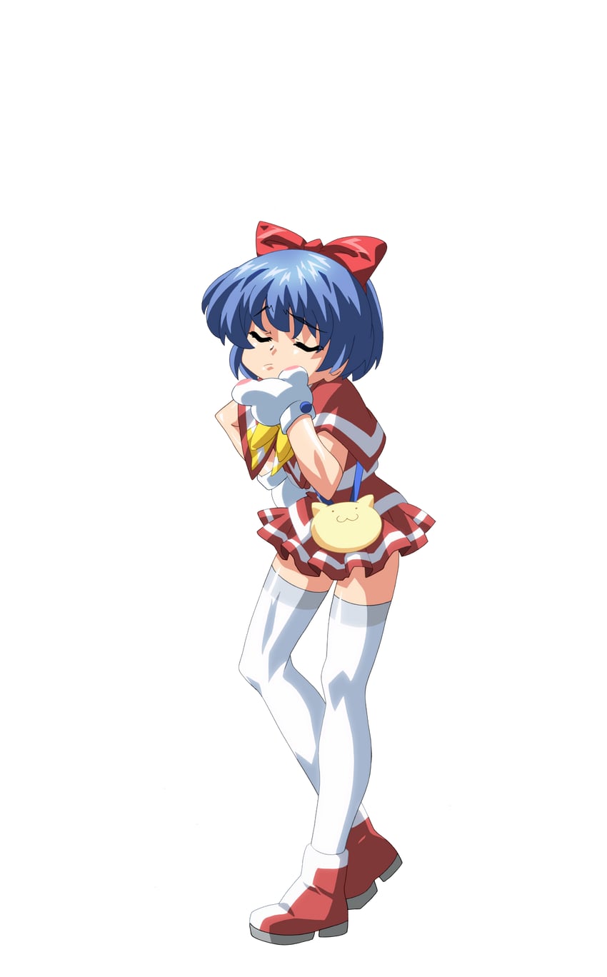 魔法玉、芽衣 (魔法少女☆太郎) 1名女孩 动物手 赛璐珞上色 包 蓝发