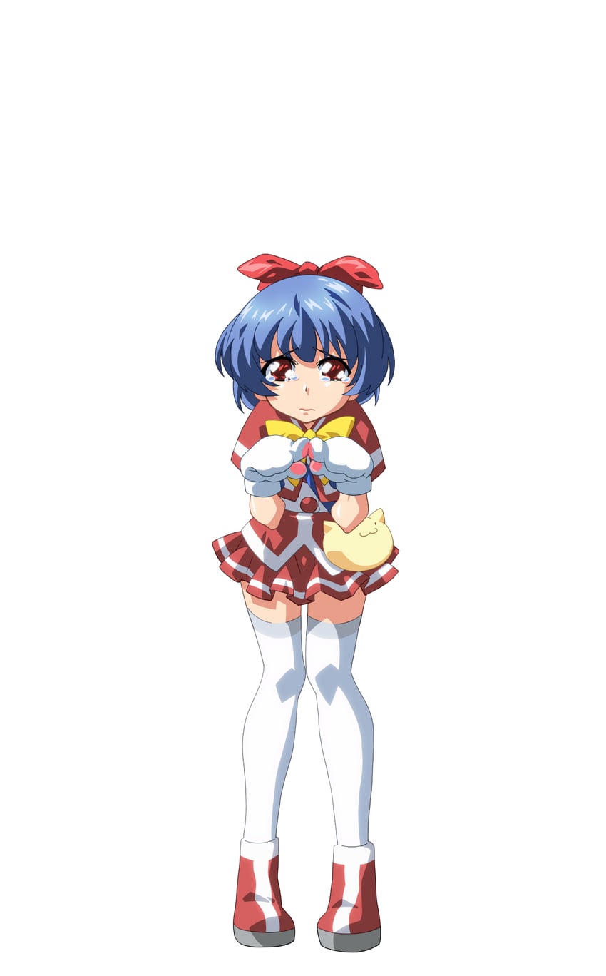 魔法玉、芽衣 (魔法少女☆太郎) 1名女孩 动物手 赛璐珞上色 包 蓝发