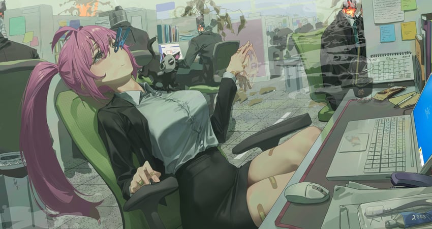 原创 1名女孩 4人以上 呆毛 性别不明 创可贴