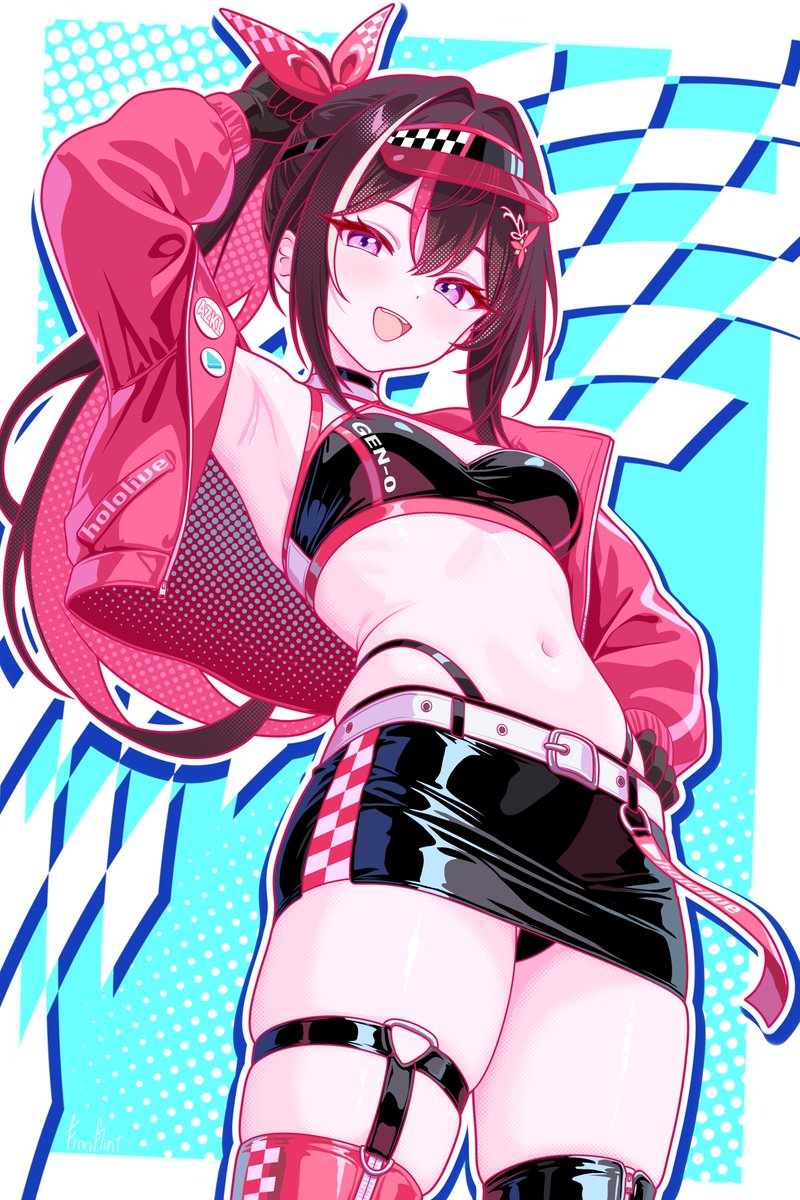 Hololive、AZKi 1名女孩 腋下 腰带 腰带扣 黑色项圈