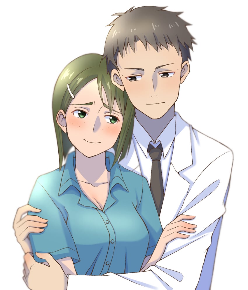 刀剑神域、katsuragi ariko、茅场晶彦 1名男孩 1名女孩 黑色领带 蓝色衬衫 齐发尾