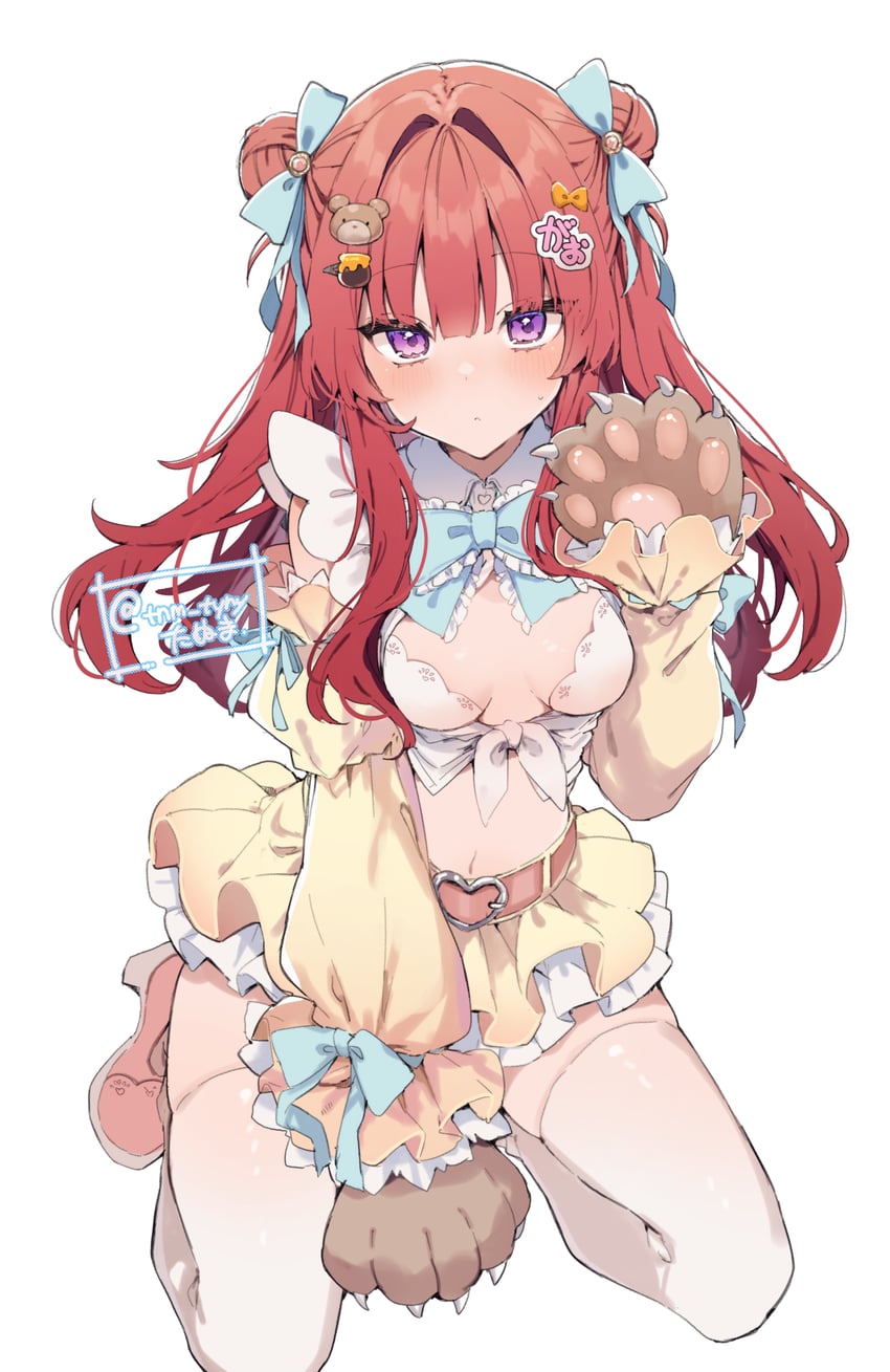 原创、安娜 (池内多沼) 1名女孩 动物手 熊发饰 乳房 闭嘴