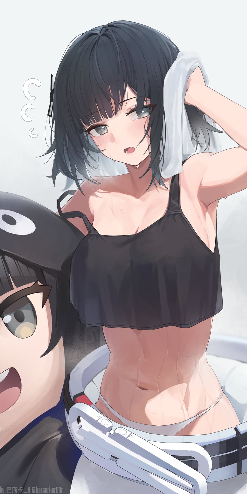 明日方舟、明日方舟：终末地、管理员 (明日方舟) 1名女孩 动物装 黑瞳 黑发 黑色背心