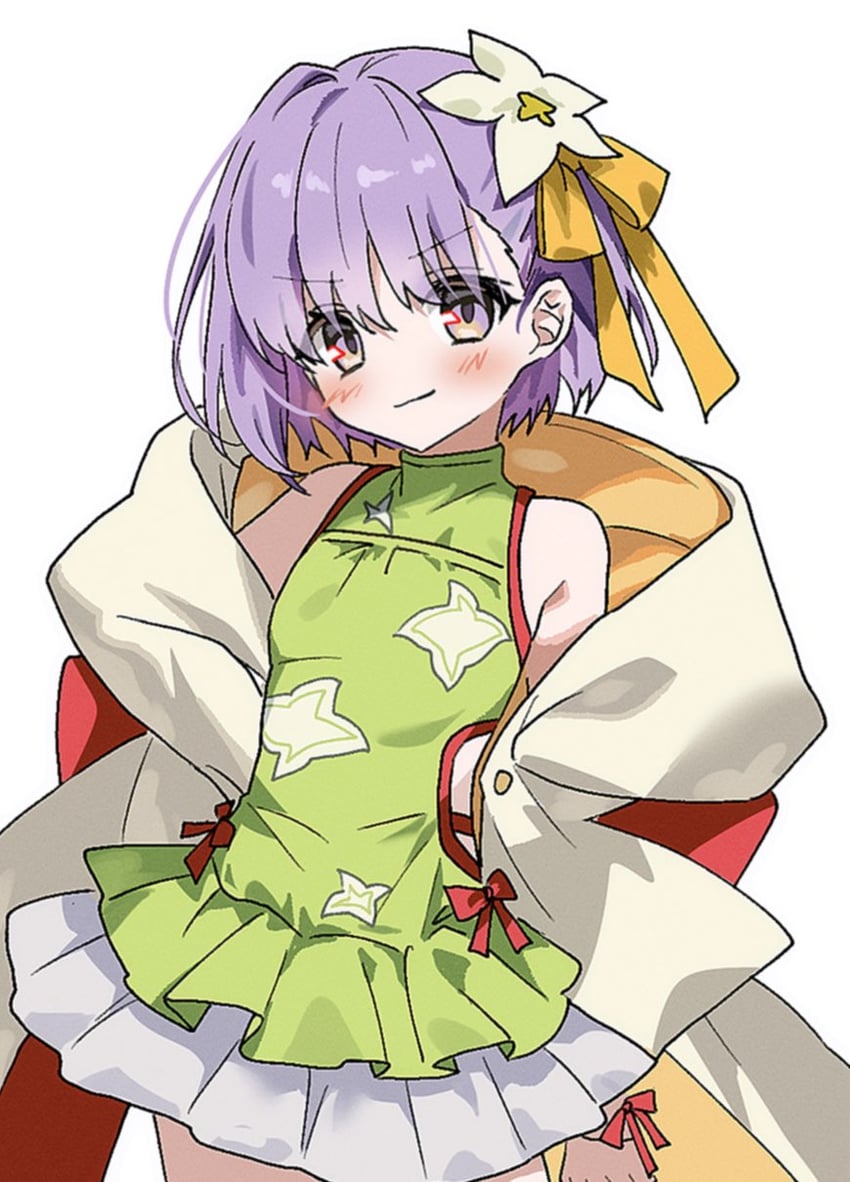Fate/Grand Order、Fate系列、蔓落 (Fate) 1名女孩 波波头 牛仔镜头 连衣裙 花