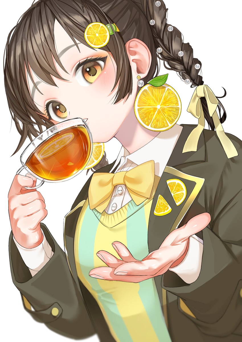 原创 1名女孩 蓝色毛衣 脸红 蝴蝶结 蝶形领结