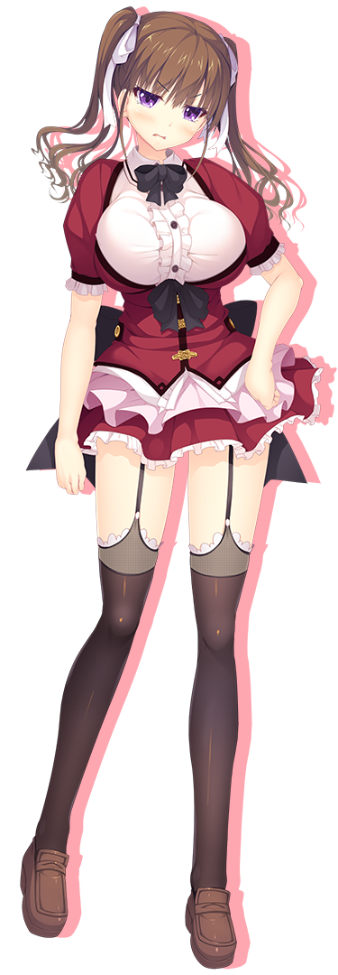 女主角是朋友吗？恋人吗？还是炮友吗？、kashiwaba shiina 1名女孩 脸红 乳房 棕发 面向观众