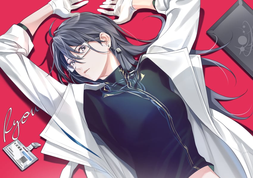 无期迷途、局长 (无期迷途)、女局长 (无期迷途) 1名女孩 举起双手 俯视 眼镜 手套