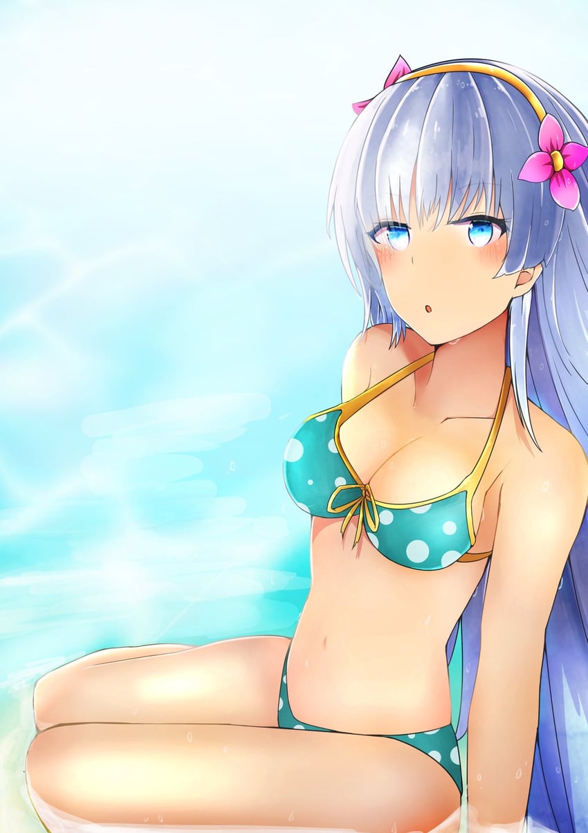 Fate/Grand Order、Fate系列、阿纳斯塔西娅 (Fate) 1名女孩 裸臂 露肩 比基尼 蓝色比基尼