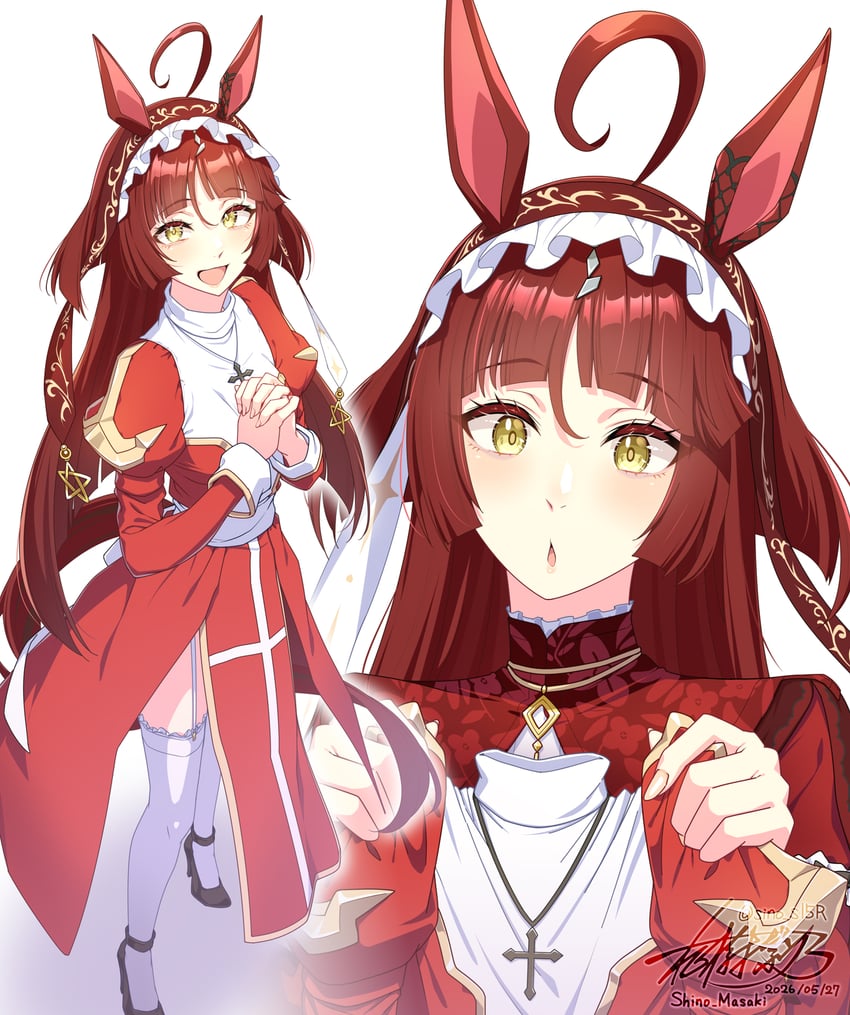 仙境传说、赛马娘、神官(仙境传说) 1名女孩 呆毛 兽耳 脸红 角色扮演