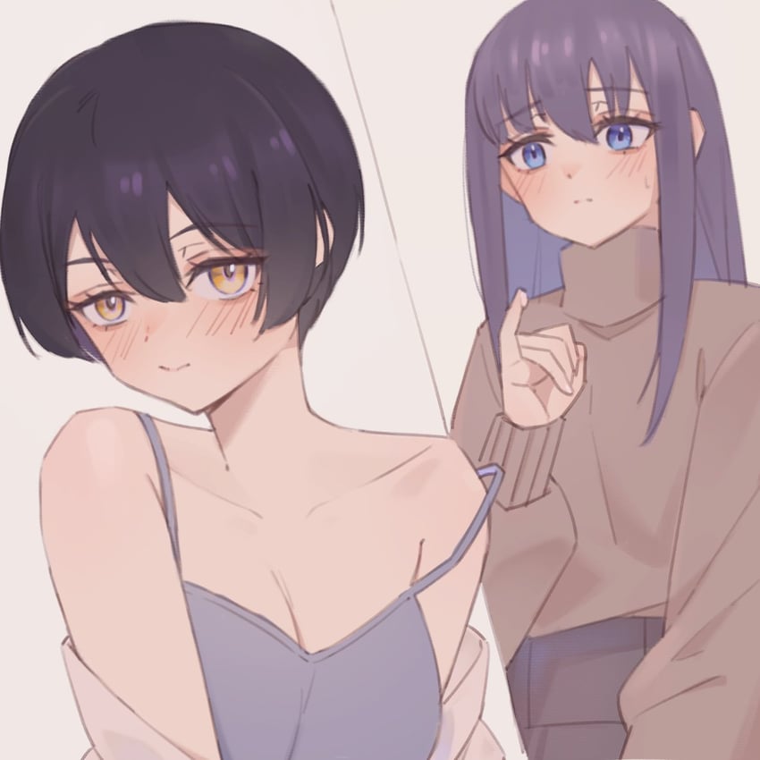 神稻牡丹：醉态如百合之花、张君兰、郡上奏 2名女孩 黑发 蓝眼 脸红 乳房