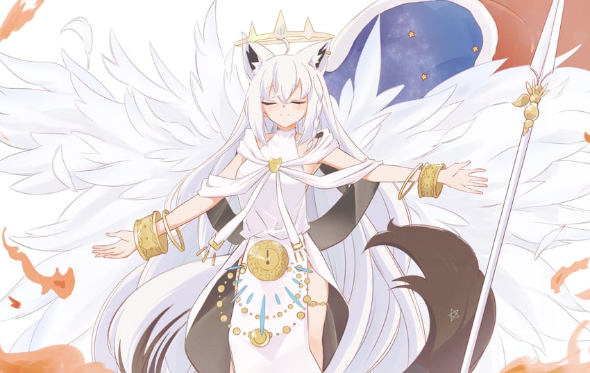 Hololive、白上吹雪 1名女孩 呆毛 兽耳毛 兽耳 脸红