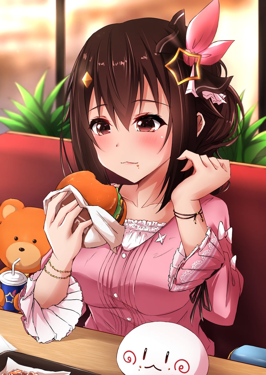 Hololive、鮟鱇肝 (时乃空)、努努 (时乃空) 1名女孩 猫脸笑 脸红 棕眼睛 棕发