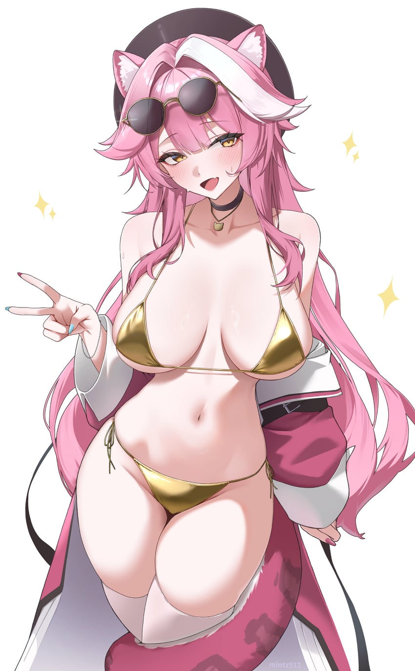 Hololive、Hololive英语、Raora Panthera (Hololive) 1名女孩 :D 替换服装 兽耳 贝雷帽