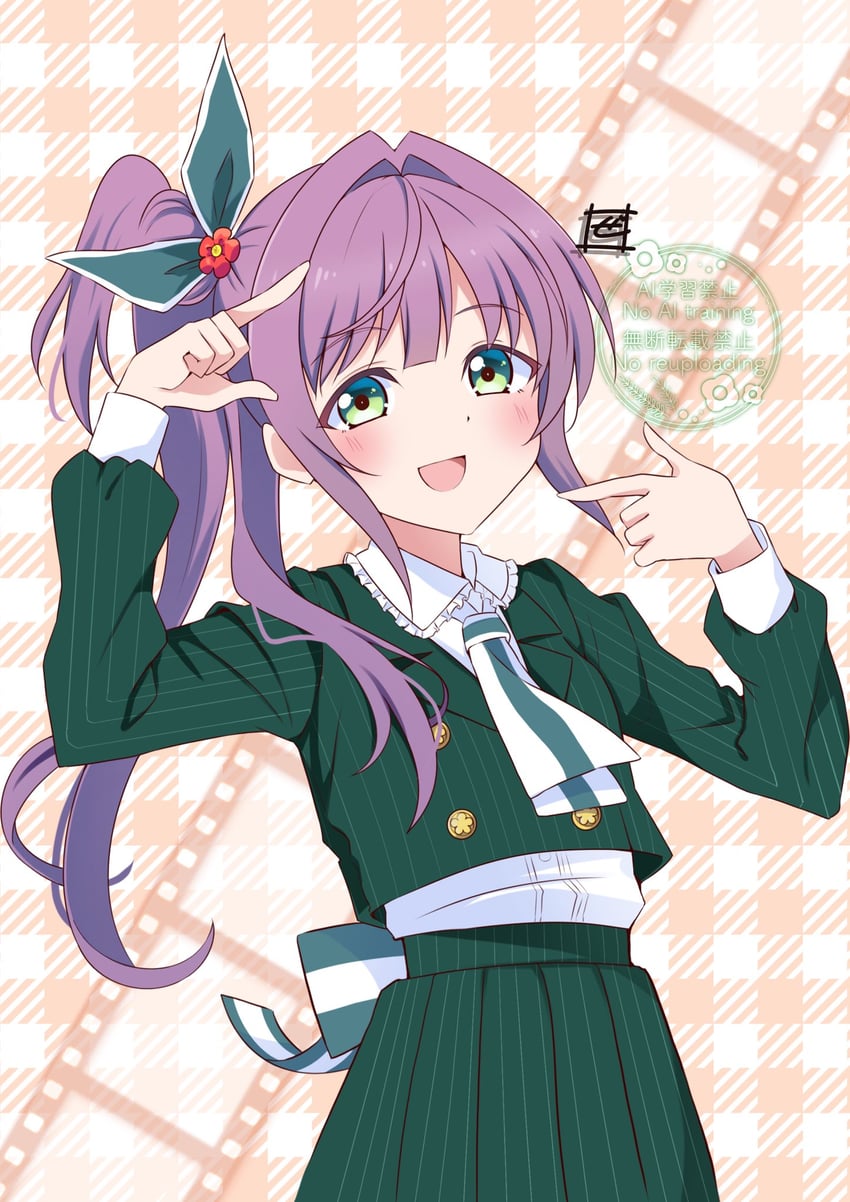 Fortune Movie (Love Live!)、Love Live!、Love Live! 莲之空女学院学园偶像部 1名女孩 后背蝴蝶结 蝴蝶结 有领衬衫 牛仔镜头
