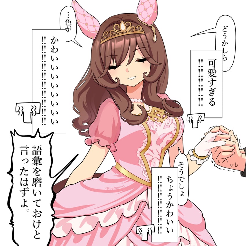 赛马娘、贵妇人 (La Dama Perfetta) (赛马娘)、贵妇人(赛马娘) 1名女孩 1个其他角色 兽耳 棕发 棕尾巴