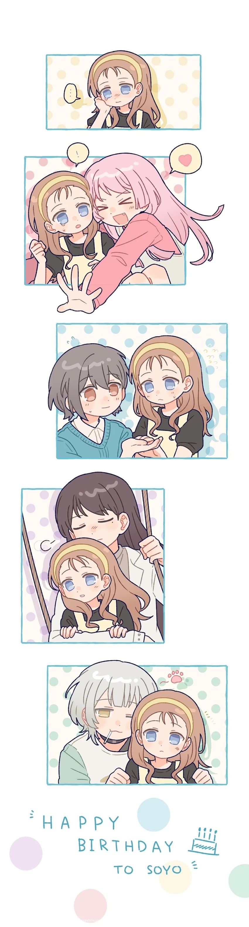 BanG Dream!、Bang Dream! It's MyGO!!!!!、千早爱音 ! ... 5名女孩 猫脸笑 闭眼挤眼