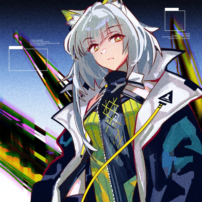 明日方舟、凯尔希 (明日方舟)、凯尔希 (遗尘漫步) (明日方舟) 1名女孩 兽耳毛 兽耳 乳房 猫耳