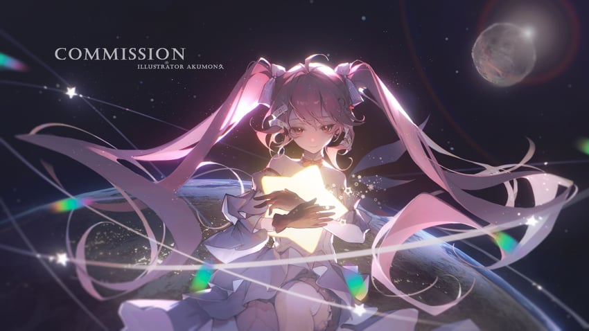 原创 1名女孩 呆毛 牛仔镜头 假领 露肩袖