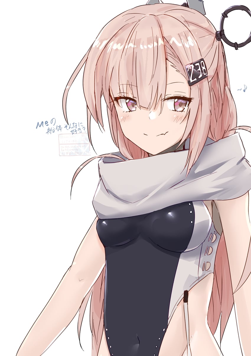 舰队Collection、刺鱼 (舰队收藏) 1名女孩 乳房 棕眼睛 棕发 遮盖肚脐