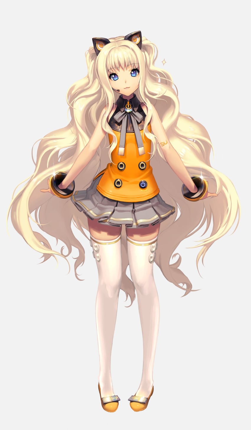 VOCALOID、SeeU 1名女孩 猫脸笑 兽耳 金发 蓝眼