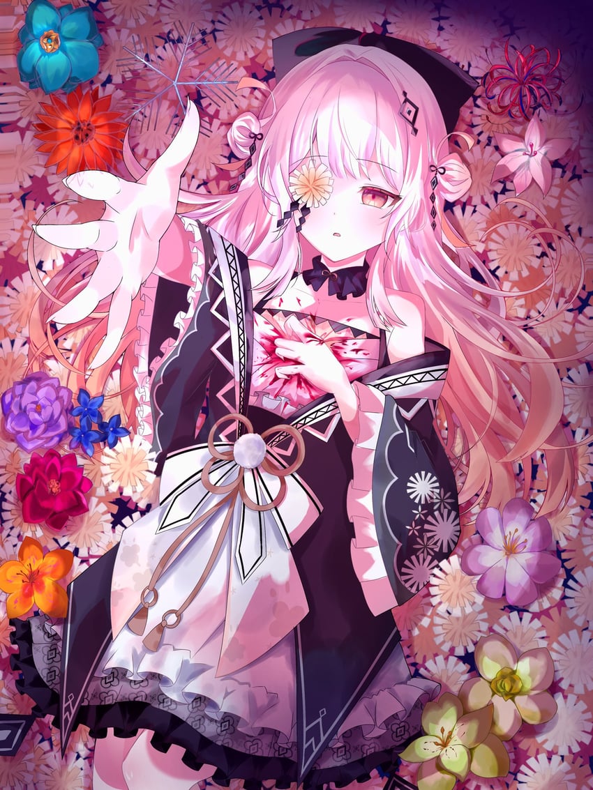 魔法少女的淫臭村、四月一日朔夜 (真农村) 1名女孩 血 蝴蝶结 蝶形领结 原野