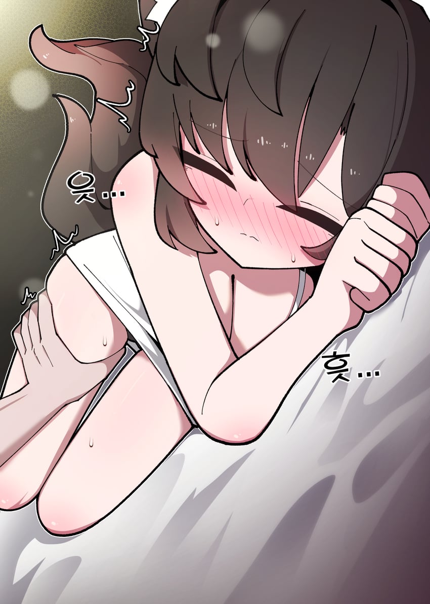 原创 1名女孩 兽耳毛 兽耳 裸臂 脸红