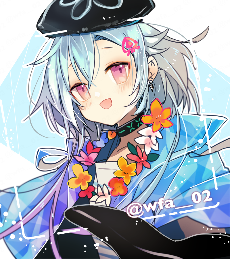 明日方舟、水月 (明日方舟)、水月 (夏日盛宴) (明日方舟) 1名男孩 :D 贝雷帽 黑色手套 黑帽子