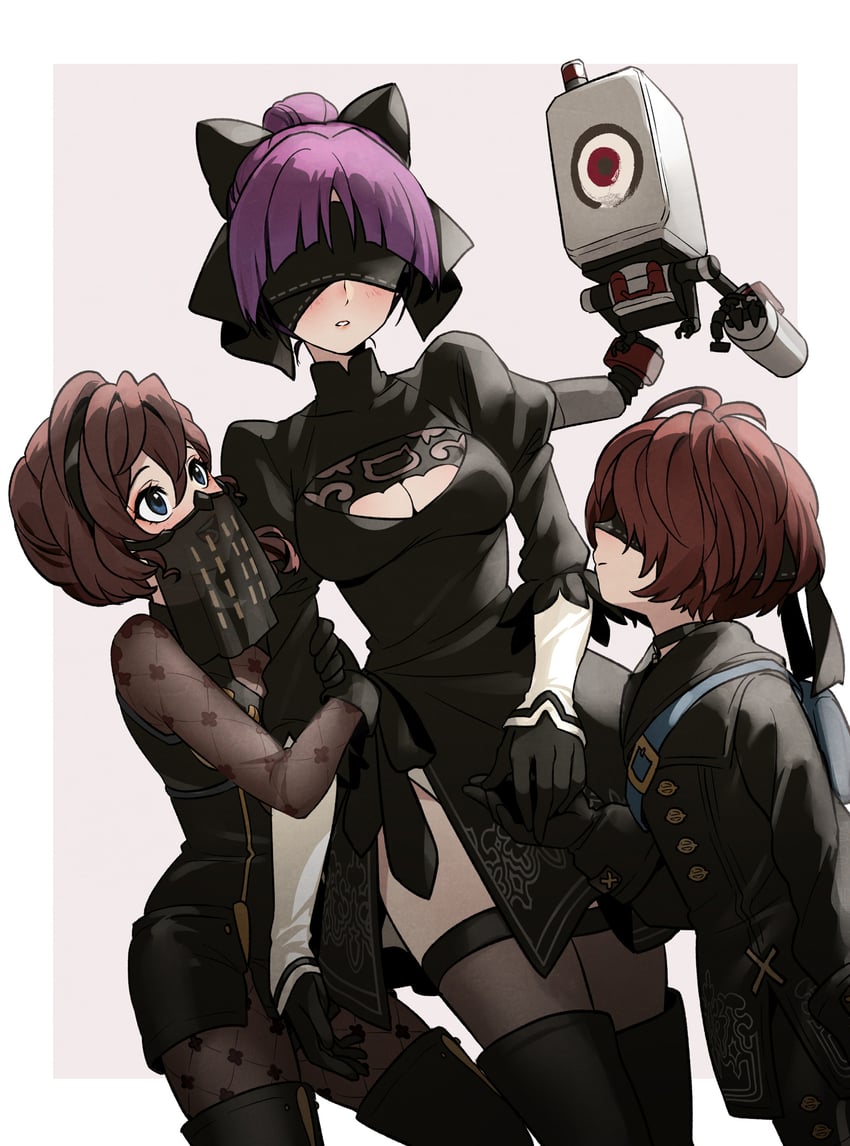 鬼太郎、尼尔：机械纪元、尼尔系列 1名男孩 2B (尼尔:机械纪元) (Cosplay) 2名女孩 9S (尼尔：机械纪元) (角色扮演) 抱住手臂