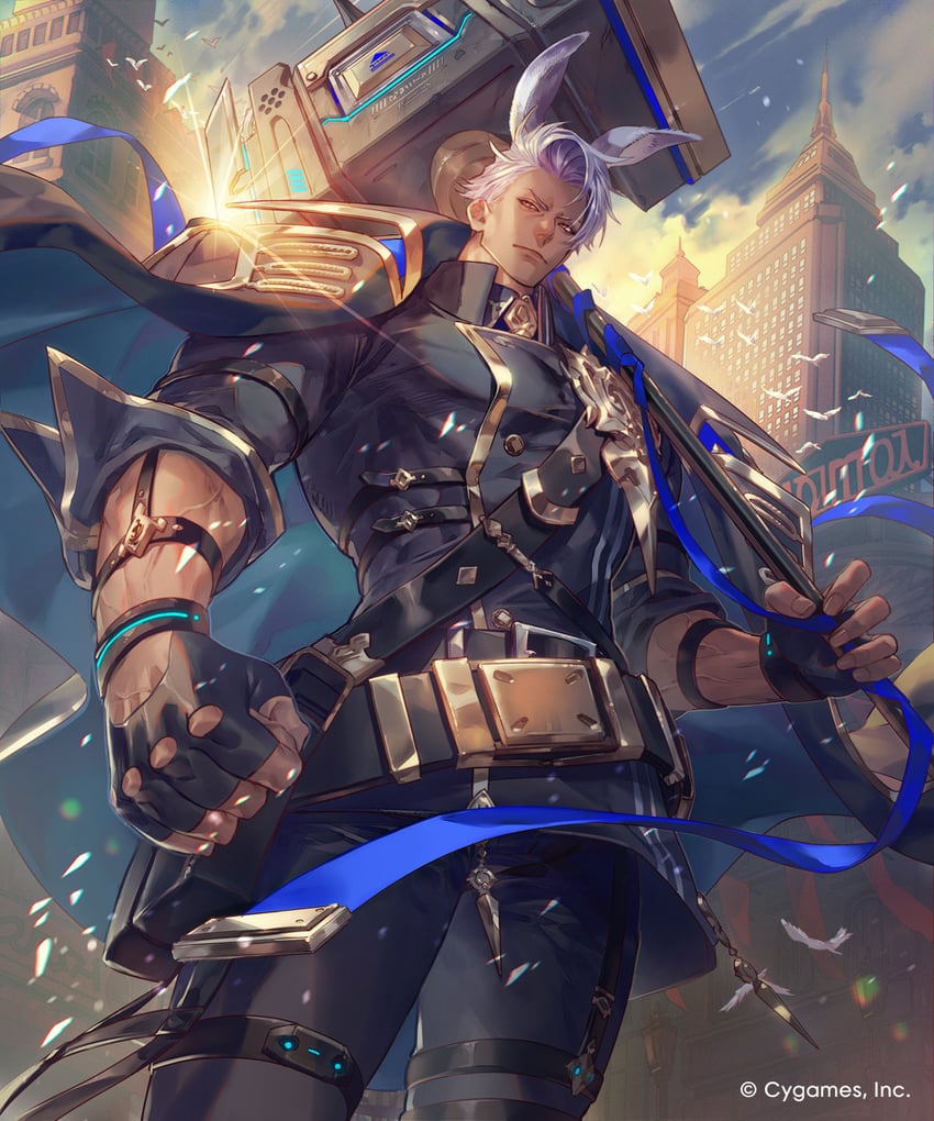 影之诗、影之诗：超越世界、cesar (shadowverse: worlds beyond) 1名男孩 兽耳 腰带 腰带扣 黑色皮带