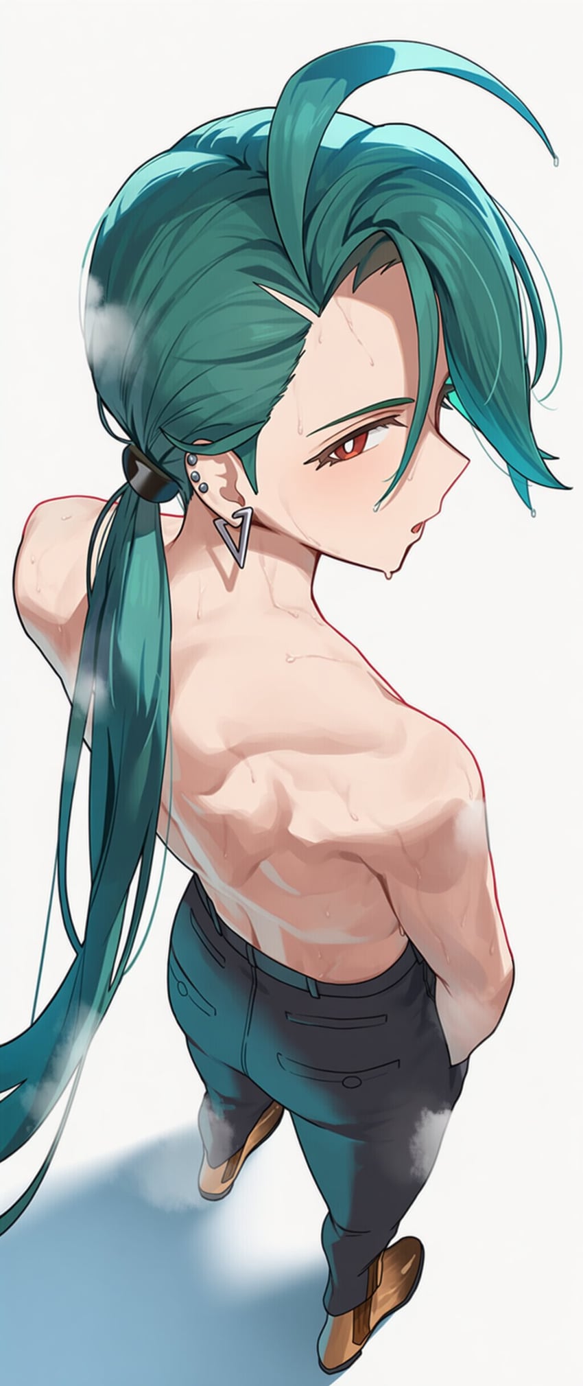 宝可梦、宝可梦 朱/紫、辛俐 (宝可梦) 1名女孩 呆毛 中性 背影 裸臂