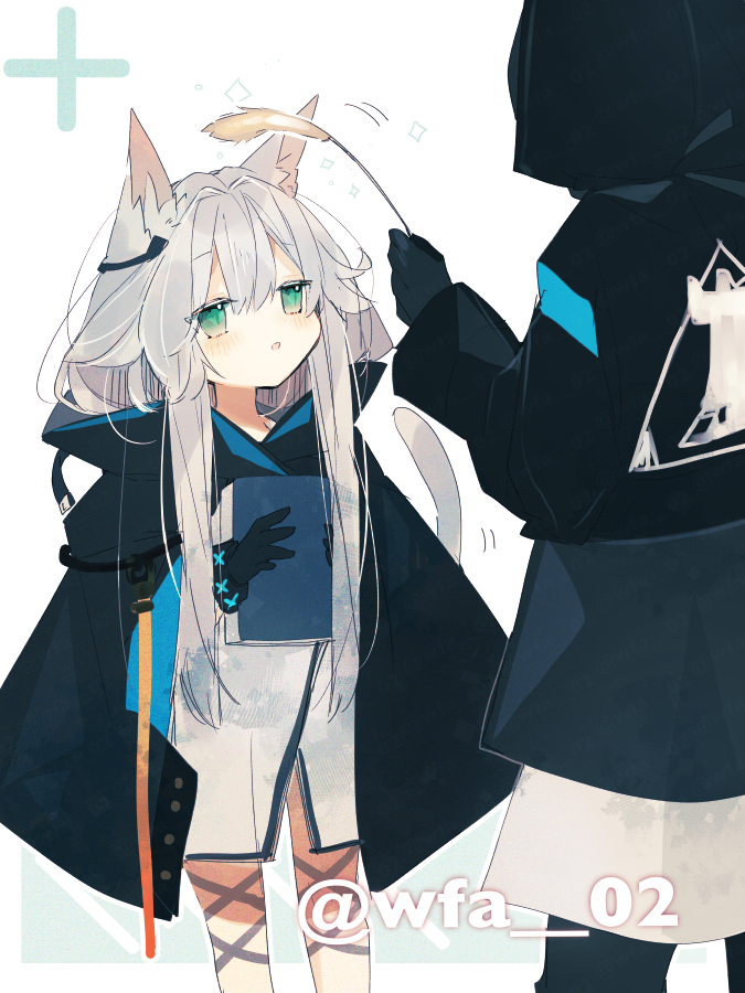 明日方舟、博士 (明日方舟)、迷迭香 (明日方舟) 1名女孩 1个其他角色 性别不明 兽耳毛 兽耳