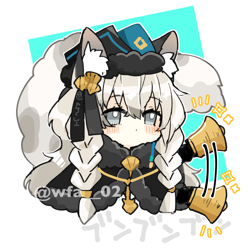 明日方舟、初雪 (明日方舟)、初雪 (开锁者) (明日方舟) 1名女孩 残像 兽耳毛 兽耳 铃铛