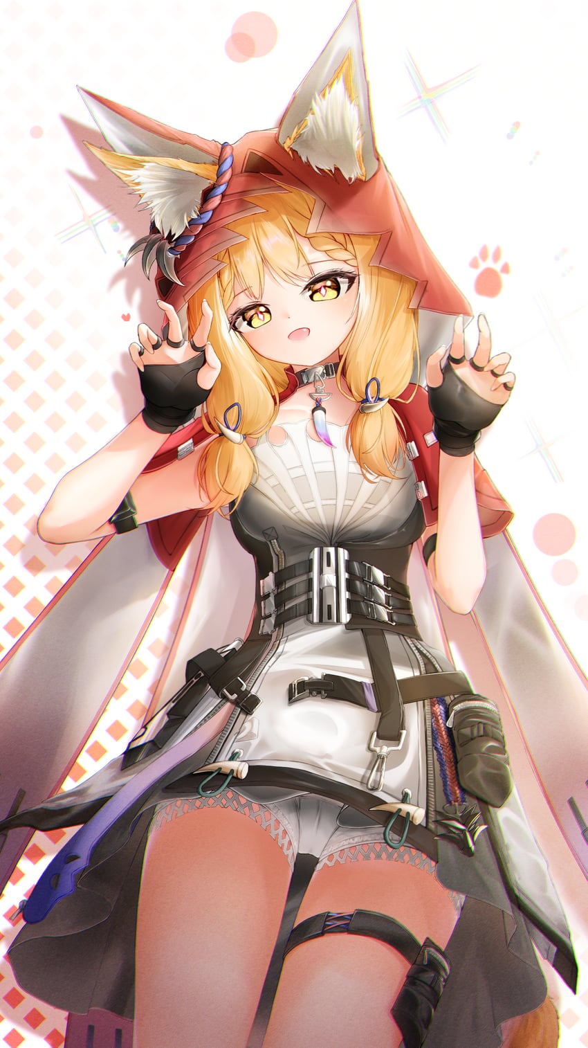 明日方舟、明日方舟：终末地、罗斯 (明日方舟) 1名女孩 兽耳毛 兽耳 金发 脸红