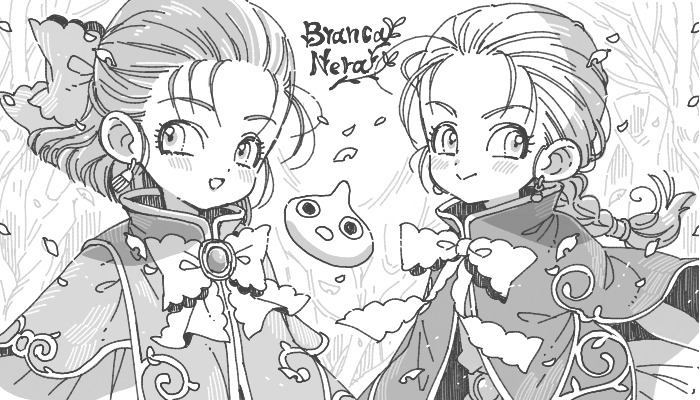 勇者斗恶龙、dragon quest monsters 4、勇者斗恶龙5 2名女孩 幼化 脸红 蝴蝶结 蝶形领结