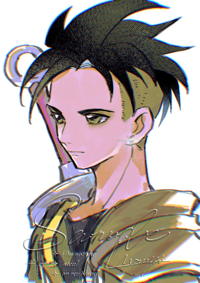 勇者斗恶龙、dragon quest xii、hero (dq12) 1名男孩 黑发 闭嘴 耳环 闪光