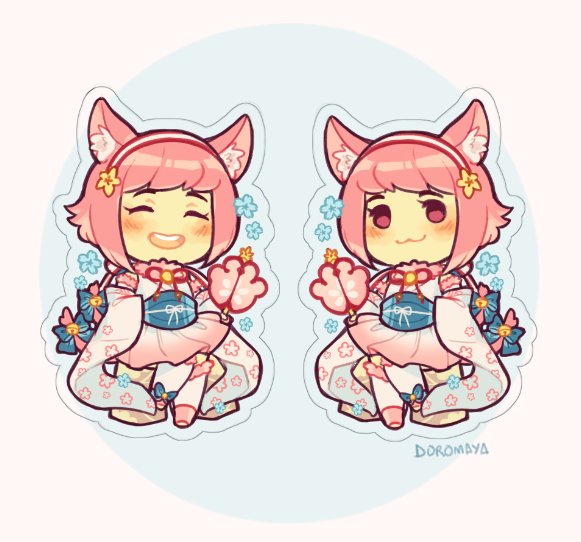 火焰纹章、火焰之纹章：if、火焰之纹章：英雄 2名女孩 猫脸笑 :D 兽耳 作者名