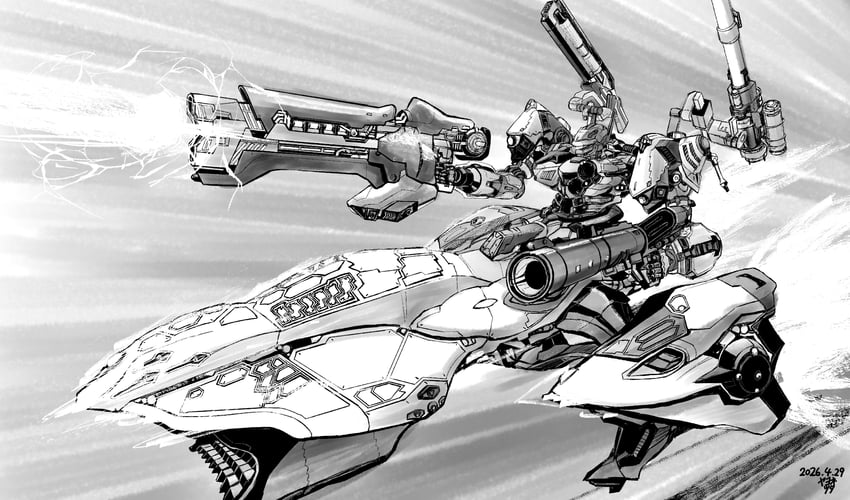 装甲核心、装甲核心6：境界天火、chartreuse (armored core vi) 非对称双持 有日期 双持 能量枪 开火
