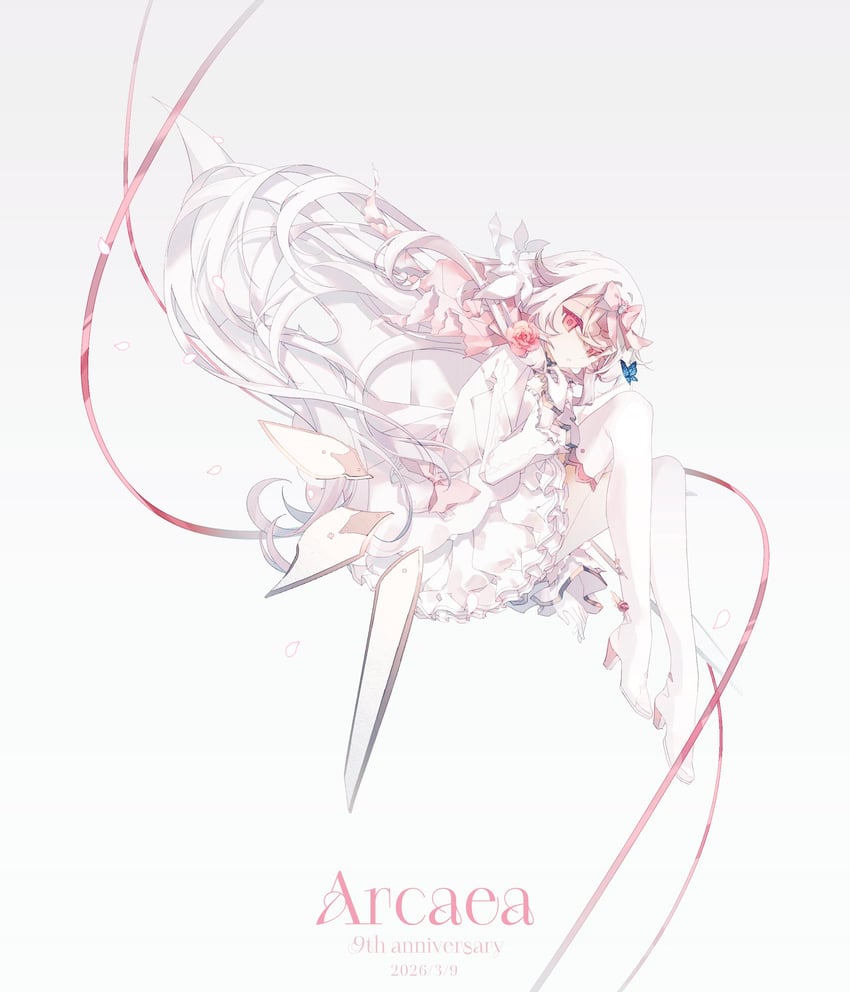 韵律源点 Arcaea、光 (Arcaea)、光(对立/Fatalis)(Arcaea) 1名女孩 蓝蝴蝶 蝴蝶结 蝴蝶结花 虫子